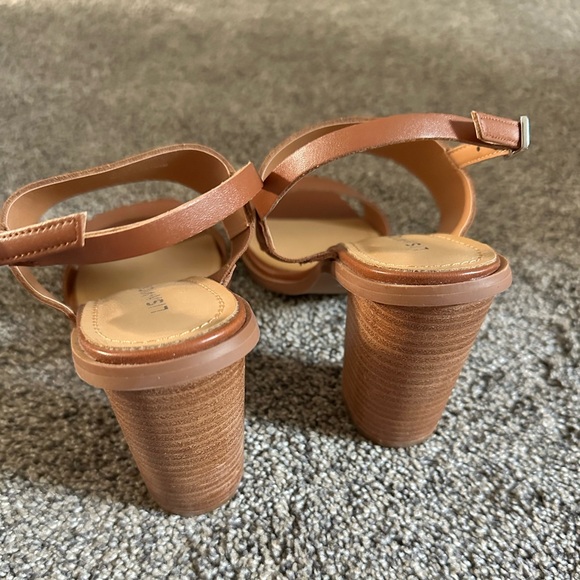 Lisa Vicky Oasis V Slingback Leather Sandals Color Chestnut 6.5 - Picture 4 of 7